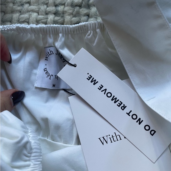 With Jean White Ruched Blouse - Picture 4 of 6